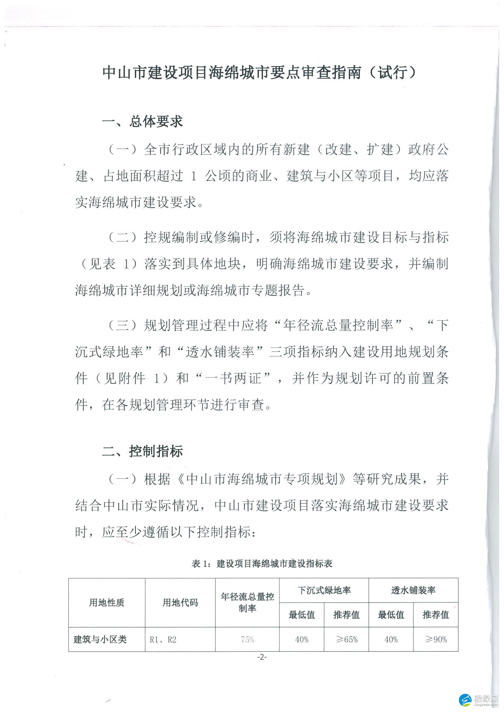 2018年6月1日起，《中山市建设项目海绵城市要点审查指南（试行）》开始施行